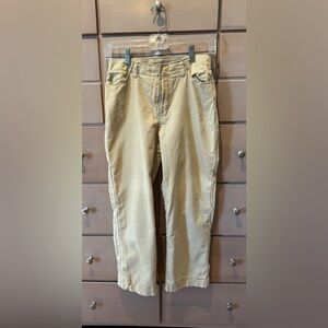 Women's DKNY Straight Leg Dusty Yellow Ribbed Pants Size 4